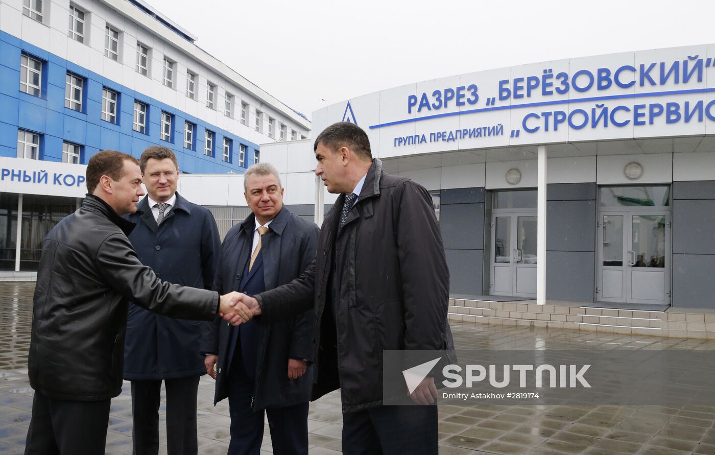 Russian Prime Minister Dmitry Medvedev visits Kemerovo region