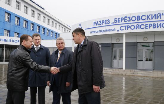 Russian Prime Minister Dmitry Medvedev visits Kemerovo region