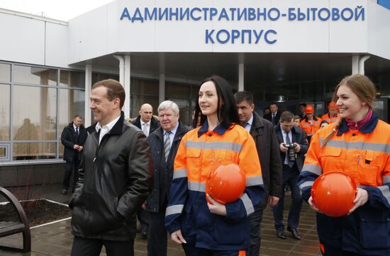 Russian Prime Minister Dmitry Medvedev visits Kemerovo region