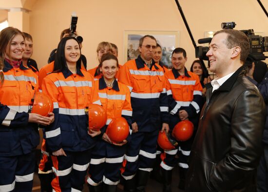 Russian Prime Minister Dmitry Medvedev visits Kemerovo region