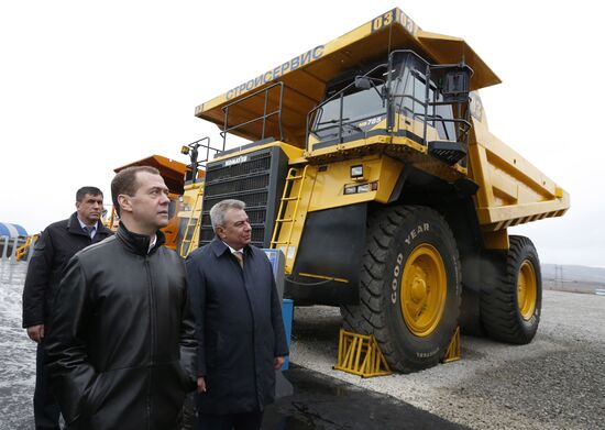 Russian Prime Minister Dmitry Medvedev visits Kemerovo region