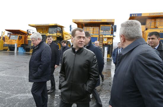 Russian Prime Minister Dmitry Medvedev visits Kemerovo region