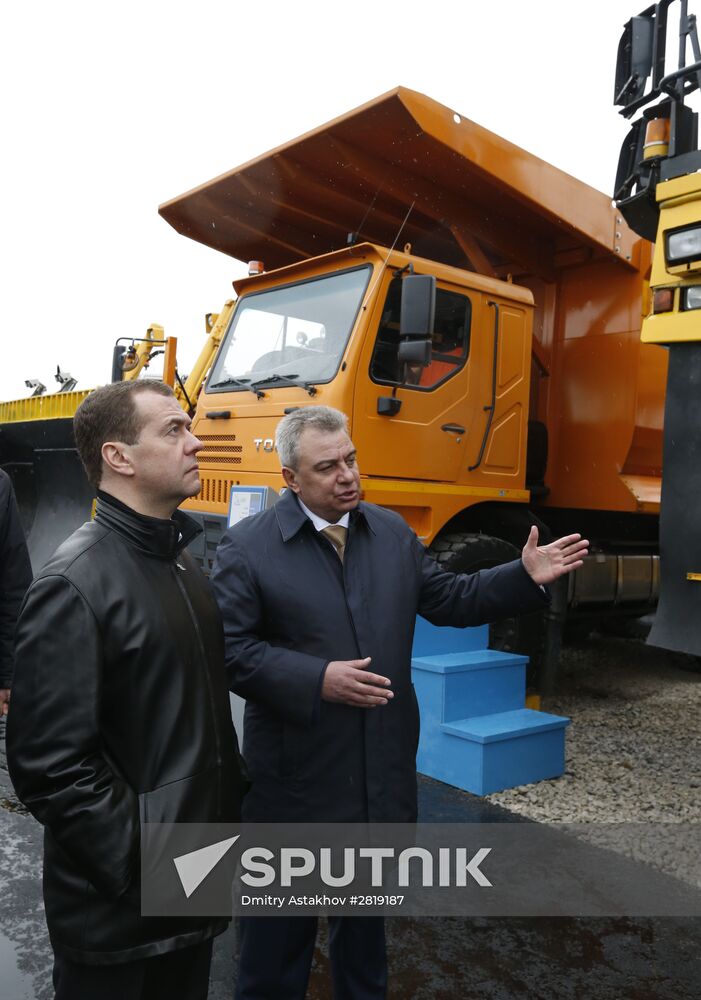 Russian Prime Minister Dmitry Medvedev visits Kemerovo region