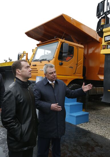 Russian Prime Minister Dmitry Medvedev visits Kemerovo region
