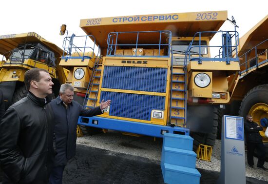 Russian Prime Minister Dmitry Medvedev visits Kemerovo region