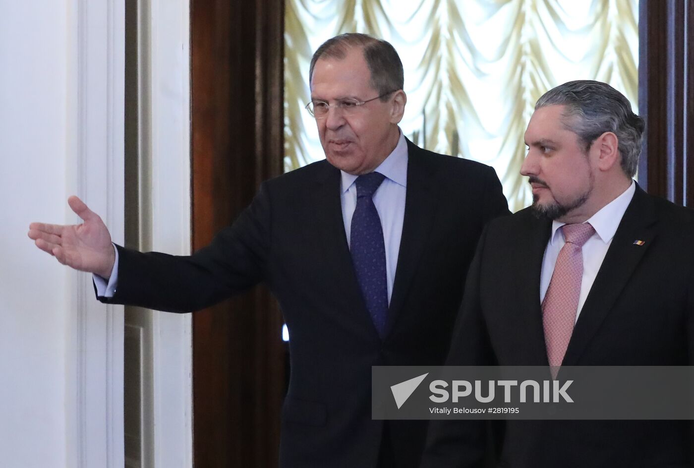 Russian Foreign Minister Sergei Lavrov meets with his Moldovan counterpart Andrei Galbur