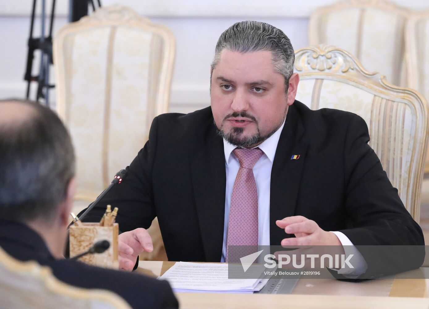 Russian Foreign Minister Sergei Lavrov meets with his Moldovan counterpart Andrei Galbur