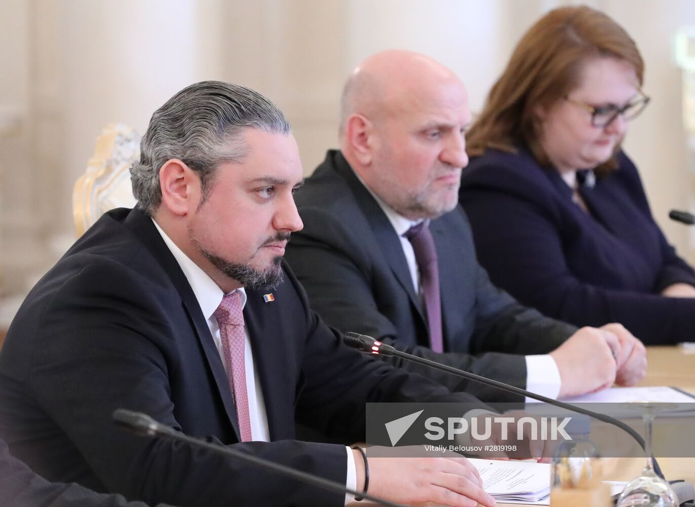 Russian Foreign Minister Sergei Lavrov meets with his Moldovan counterpart Andrei Galbur