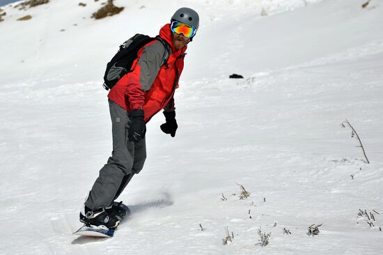 Skiing at Rosa Khutor Alpine Resort in spring