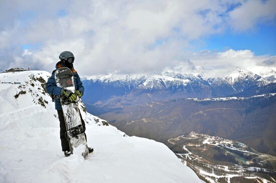 Skiing at Rosa Khutor Alpine Resort in spring