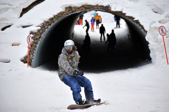 Skiing at Rosa Khutor Alpine Resort in spring