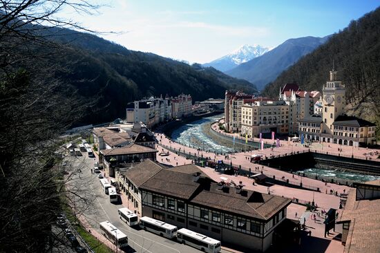 Skiing at Rosa Khutor Alpine Resort in spring