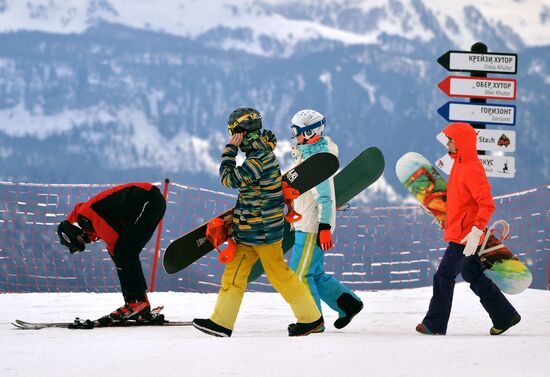 Skiing at Rosa Khutor Alpine Resort in spring