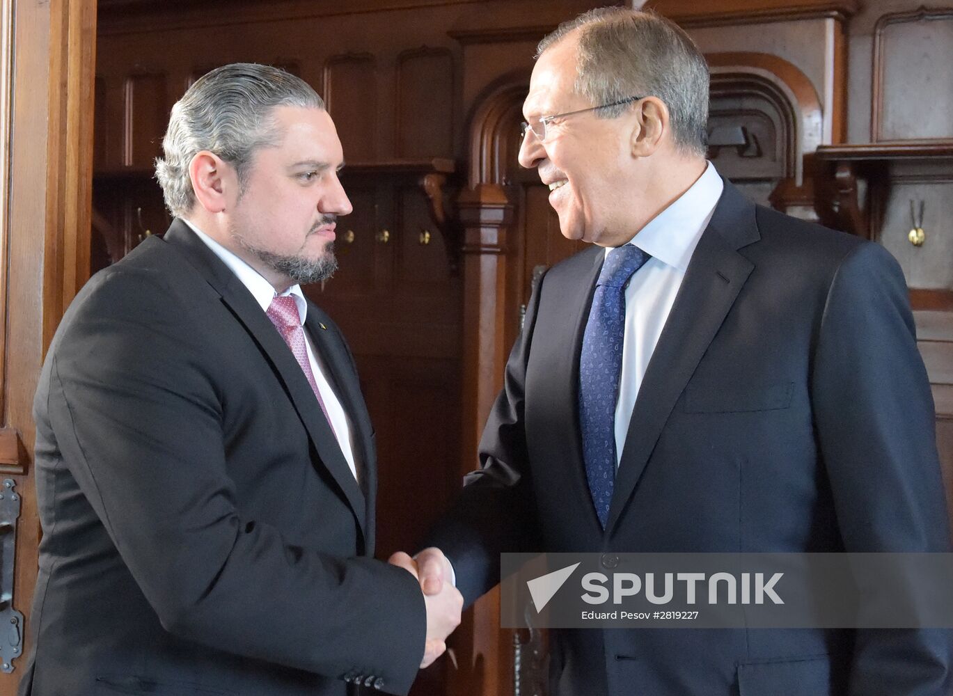 Russian Foreign Minister Sergei Lavrov meets with his Moldovan counterpart Andrei Galbur