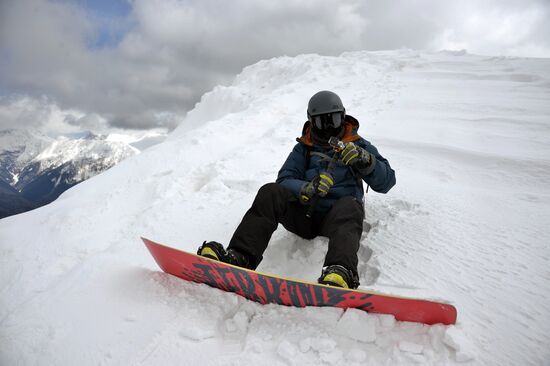 Skiing at Rosa Khutor Alpine Resort in spring