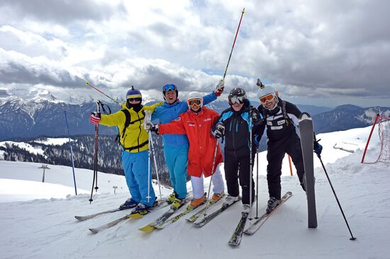 Skiing at Rosa Khutor Alpine Resort in spring