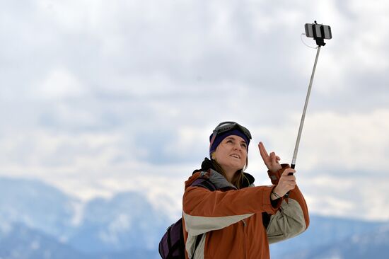 Skiing at Rosa Khutor Alpine Resort in spring