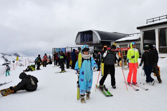 Skiing at Rosa Khutor Alpine Resort in spring