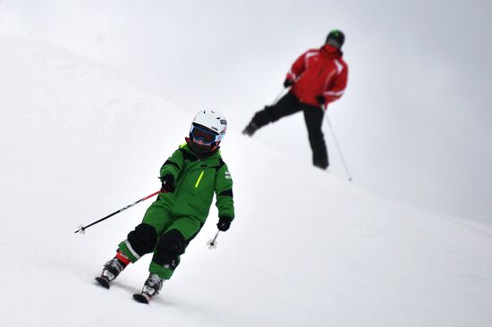 Skiing at Rosa Khutor Alpine Resort in spring