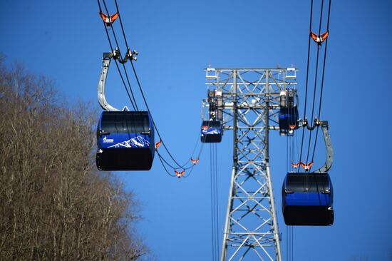Skiing at Rosa Khutor Alpine Resort in spring