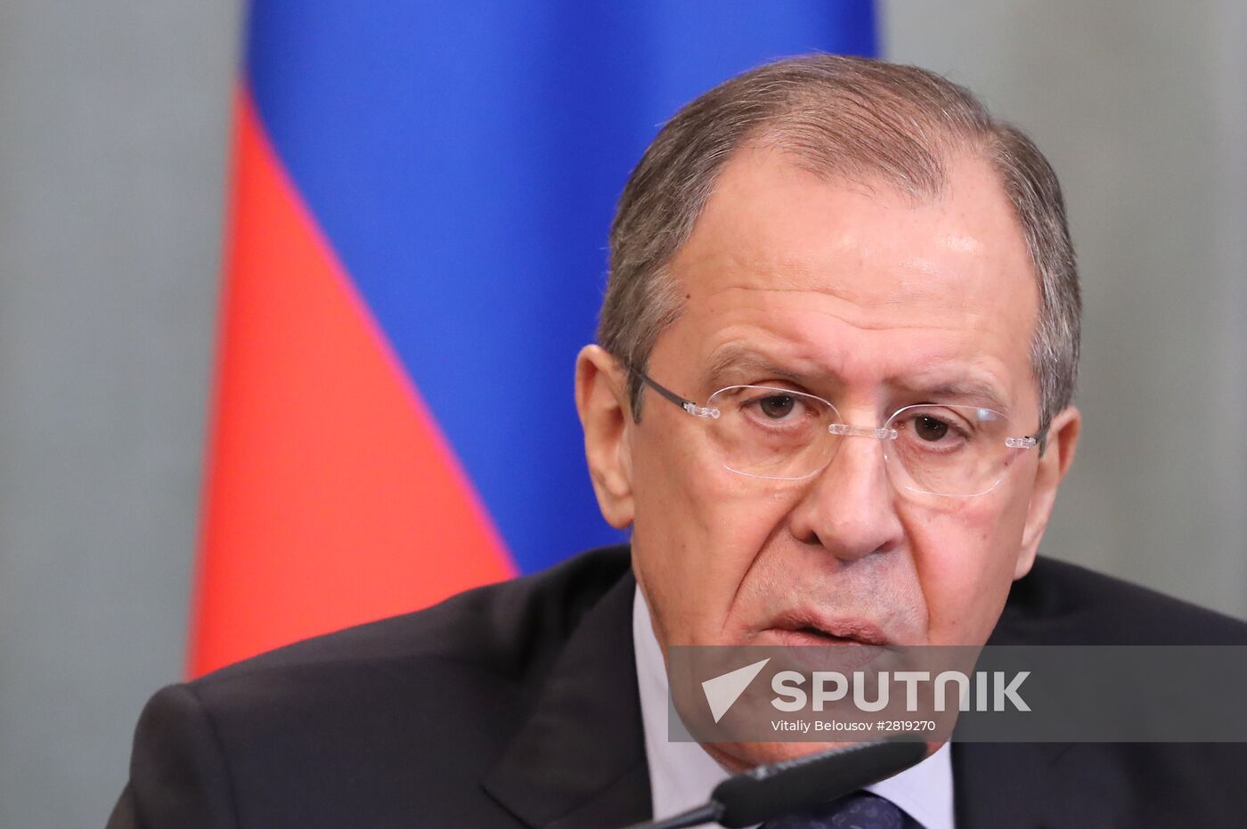 Russian Foreign Minister Sergei Lavrov meets with his Moldovan counterpart Andrei Galbur