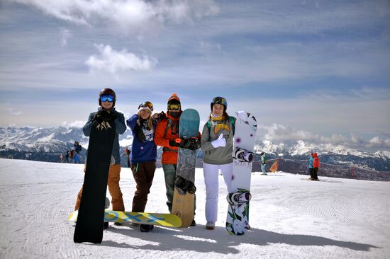 Skiing at Rosa Khutor Alpine Resort in spring