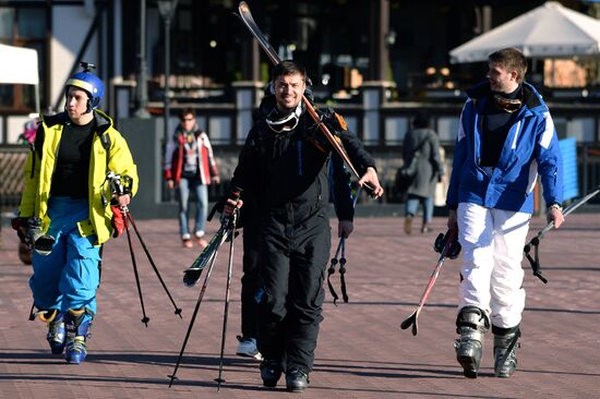 Skiing at Rosa Khutor Alpine Resort in spring