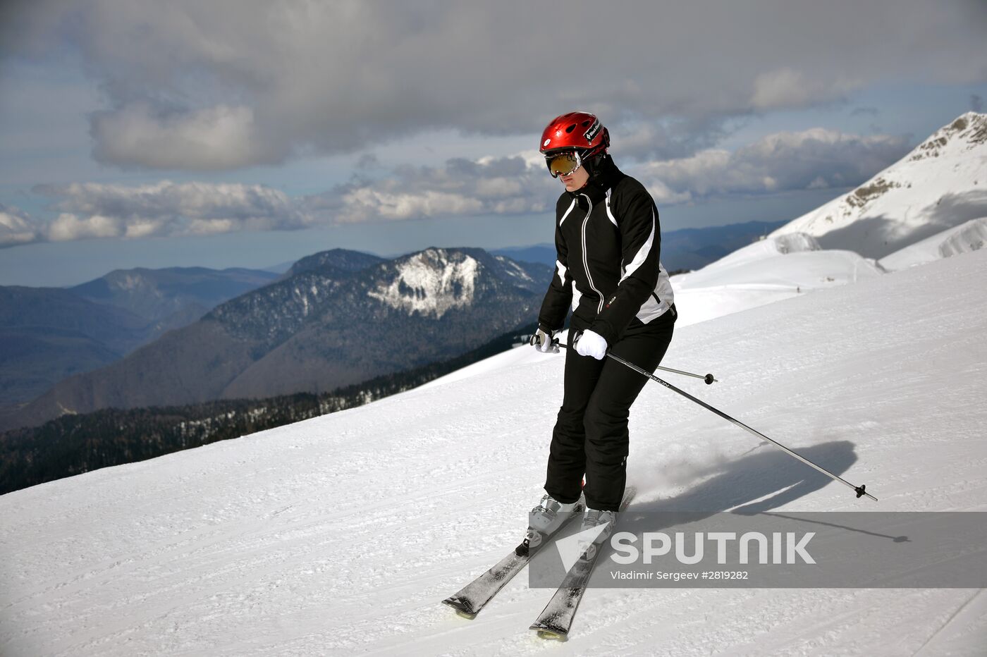 Skiing at Rosa Khutor Alpine Resort in spring