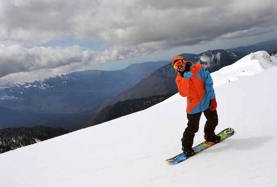 Skiing at Rosa Khutor Alpine Resort in spring