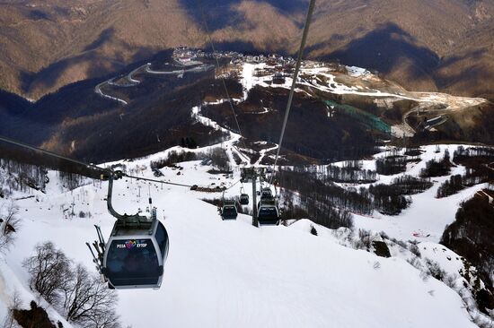 Skiing at Rosa Khutor Alpine Resort in spring