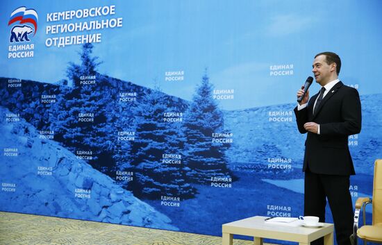 Russian Prime Minister Dmitry Medvedev visits Kemerovo region