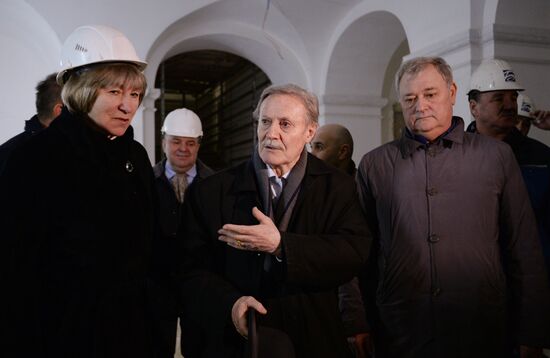 Russian Culture Minister Vladimir Medinsky inspects reconstruction in progress at Maly Theater