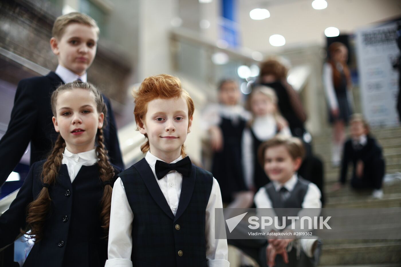 Moscow school uniform producers open their exhibition at Children's World atrium space