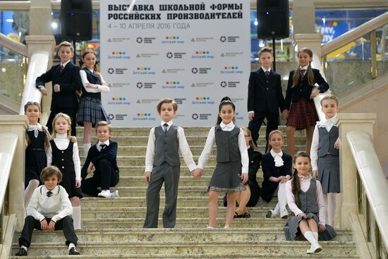 Moscow school uniform producers open their exhibition at Children's World atrium space