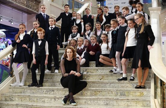 Moscow school uniform producers open their exhibition at Children's World atrium space