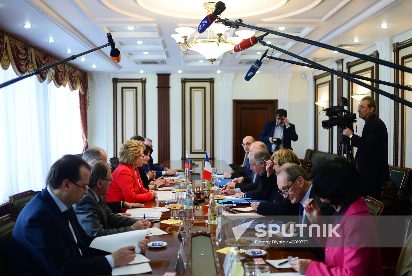 Russian Federation Council Speaker Valentina Matvienko meets with French Senate President Gerard Larcher