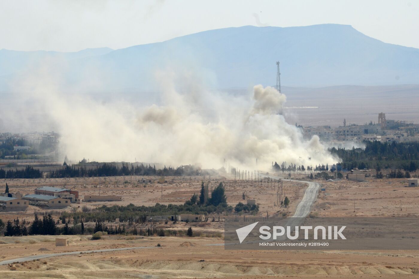 A Kamov Ka-52 Hokum-B attack helicopter hits targets in Syria
