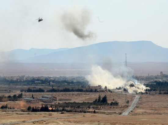 Ka-52 helicopter flies combat mission in Syria