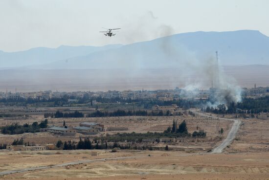 Ka-52 helicopter flies combat mission in Syria