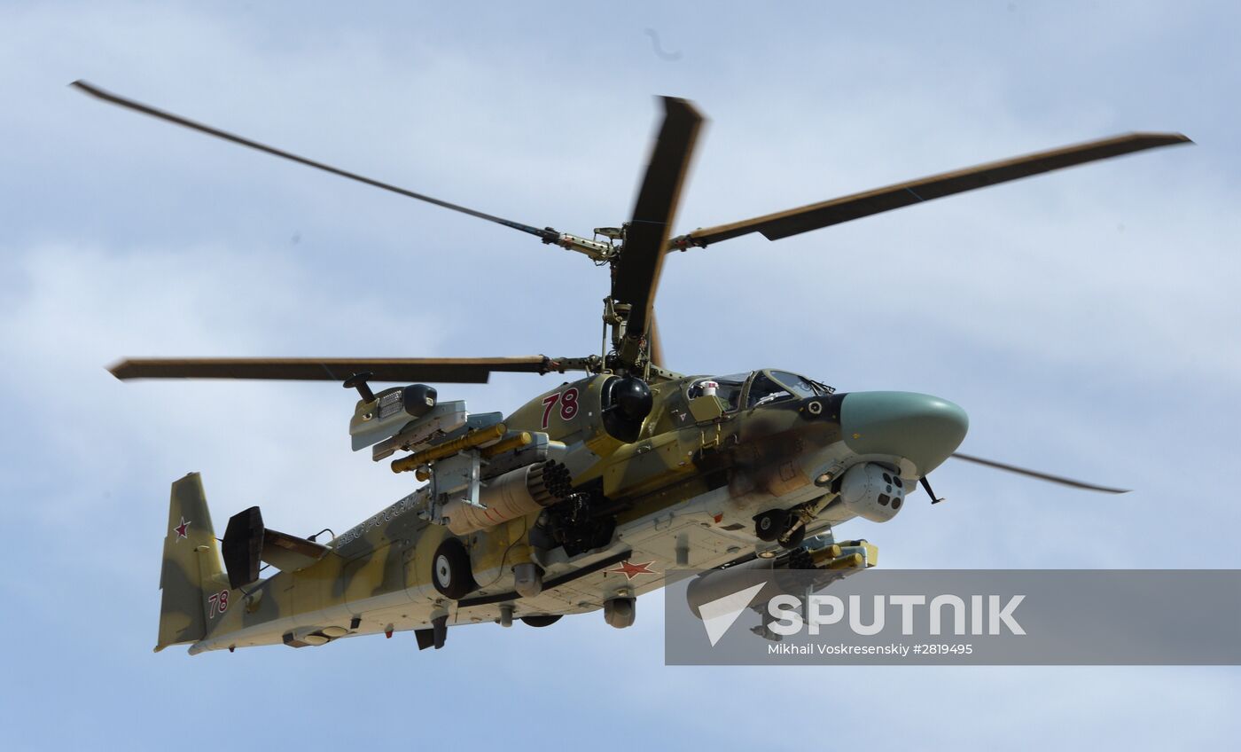 Ka-52 helicopter flies combat mission in Syria