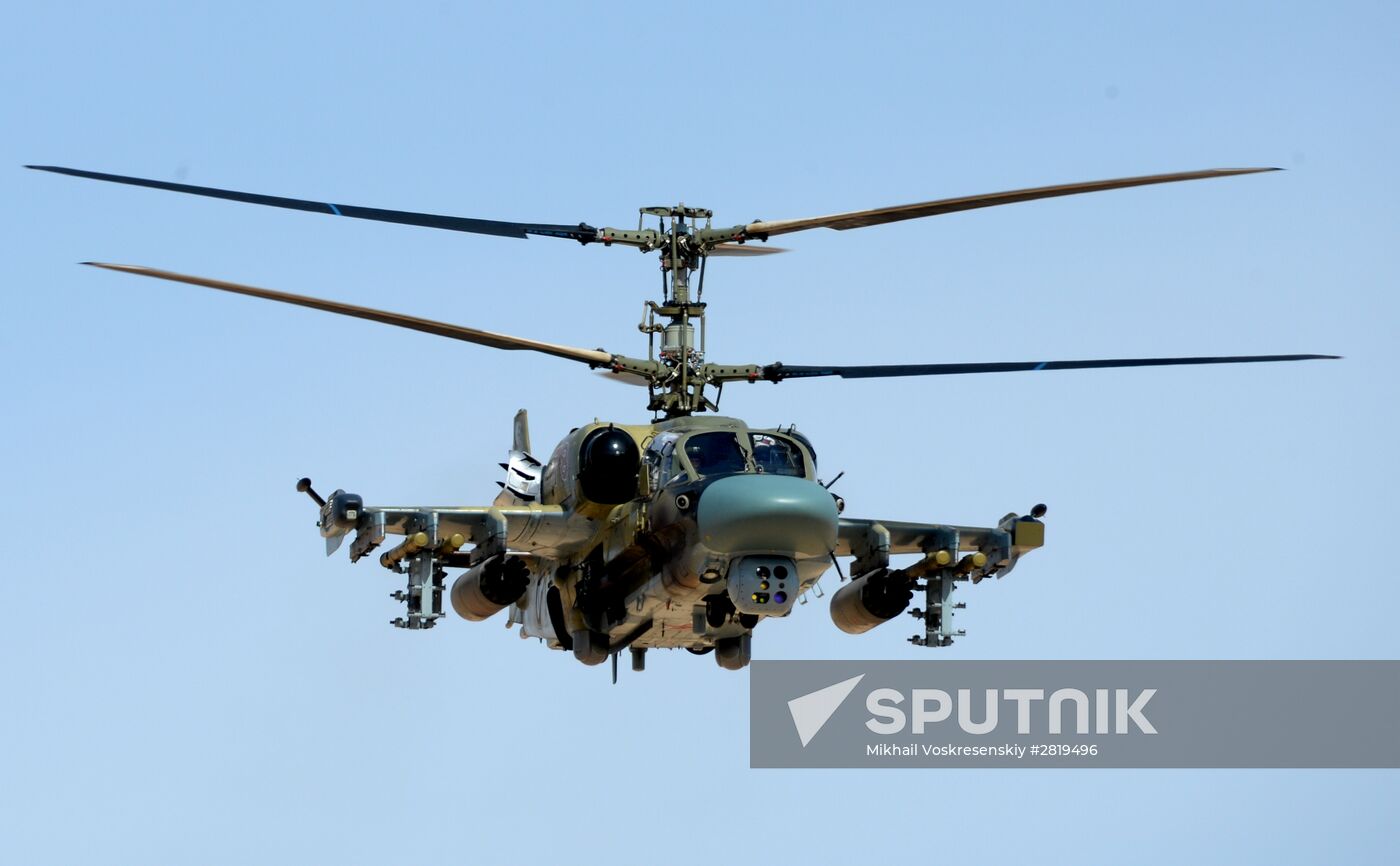 Ka-52 helicopter flies combat mission in Syria