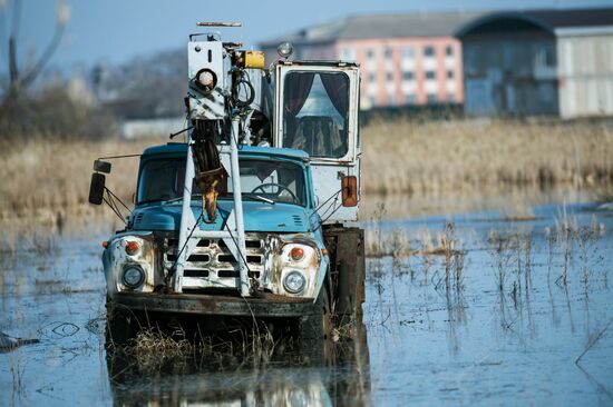 Spring flood in the Omsk Region