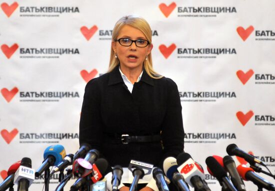 News conference with Yulia Timoshenko in Lvov