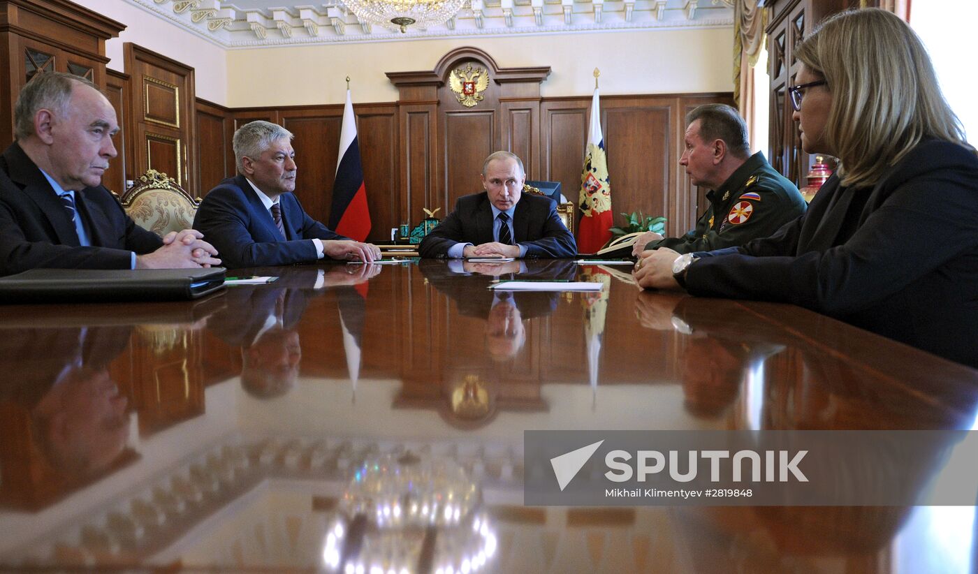 Russian President Vladimir Putin chairs Kremlin meeting