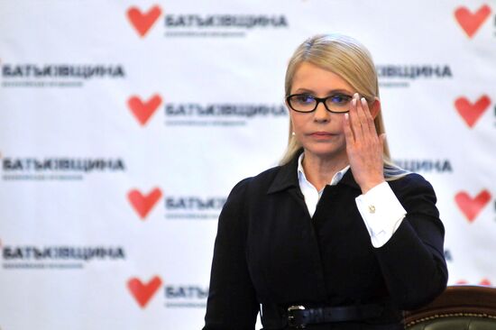 News conference with Yulia Timoshenko in Lvov