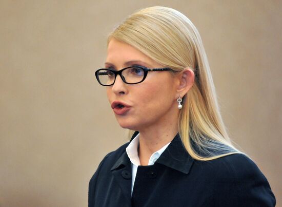 News conference with Yulia Timoshenko in Lvov