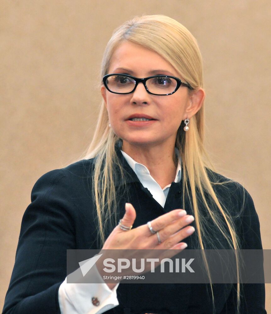 News conference with Yulia Timoshenko in Lvov