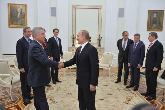 President Vladimir Putin meets with President of Austria Heinz Fischer