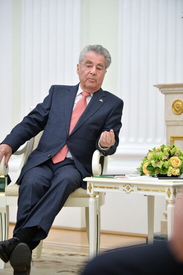 President Vladimir Putin meets with President of Austria Heinz Fischer