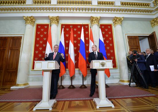 Russian President Vladimir Putin's meeting with President of Austria Heinz Fischer